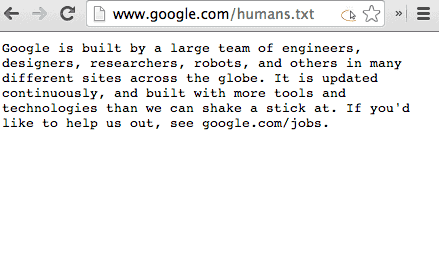 Google Humans.txt