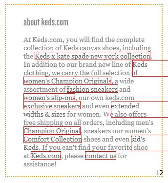 keds about page with links